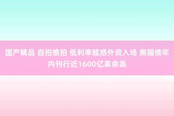 国产精品 自拍偷拍 低利率眩惑外资入场 熊猫债年内刊行近1600亿革命高