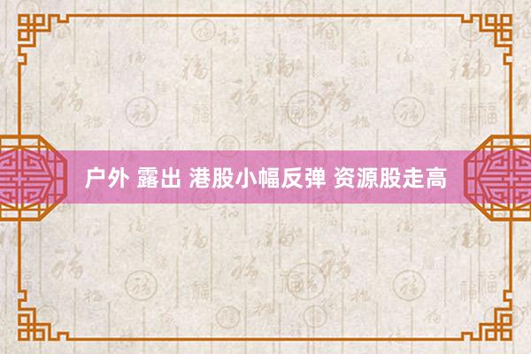 户外 露出 港股小幅反弹 资源股走高