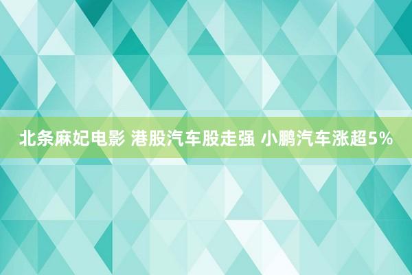 北条麻妃电影 港股汽车股走强 小鹏汽车涨超5%