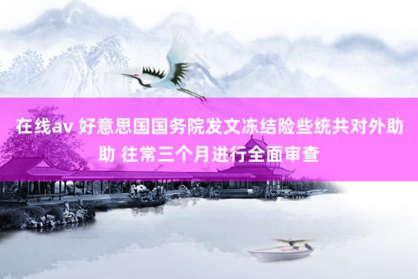 在线av 好意思国国务院发文冻结险些统共对外助助 往常三个月进行全面审查